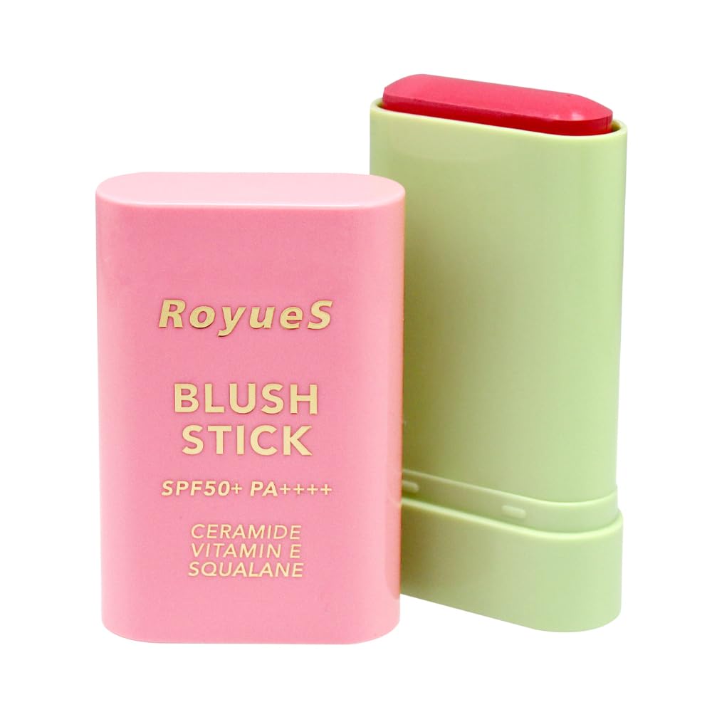 Royues Stick Krem Allık Yumuşak Ve Nemlendirici Formül Yüksek Pigmentasyon spf50+, pembe,19gr