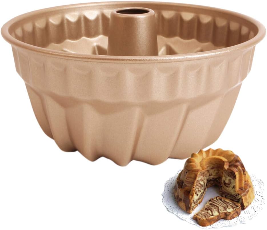 Forvel 7-inch [Non-Stick] Metallic Gugelhupf/Kugelhupf Pan Baking Mold - Easy Home Chocolate Gugelhopf Cake Maker