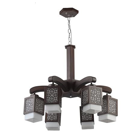 LeArc Designer Lighting Contemporary Glass Metal Wood Chandelier CH322