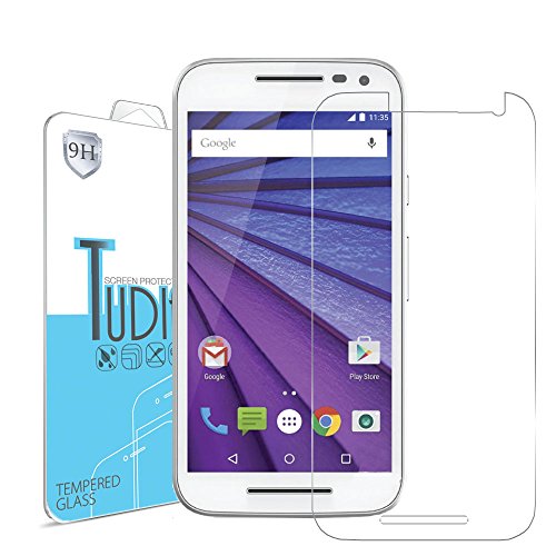 TUDIA HD Ultra Clear Vidrio Templado Protector de Pantalla para Motorola Moto G 3rd Gen (2015) (Klar)