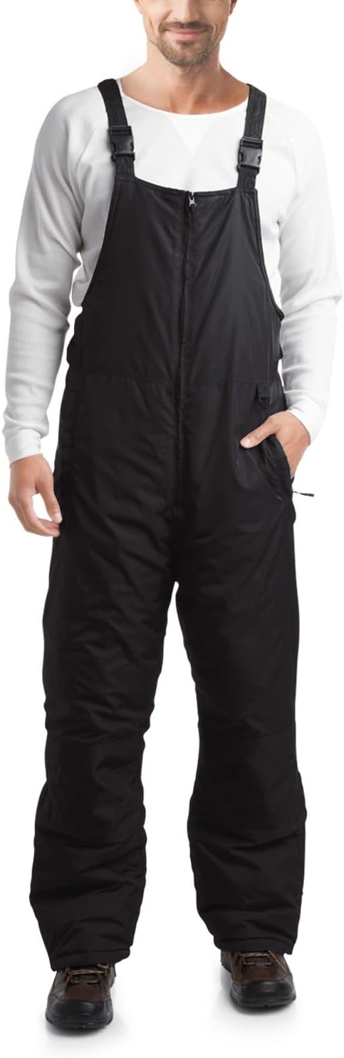 Mens Bib Overalls - Insulated Waterproof Bibs Snow Pants Men Shoulder Strap Snowboard Pants with Pockets (S-2XL)