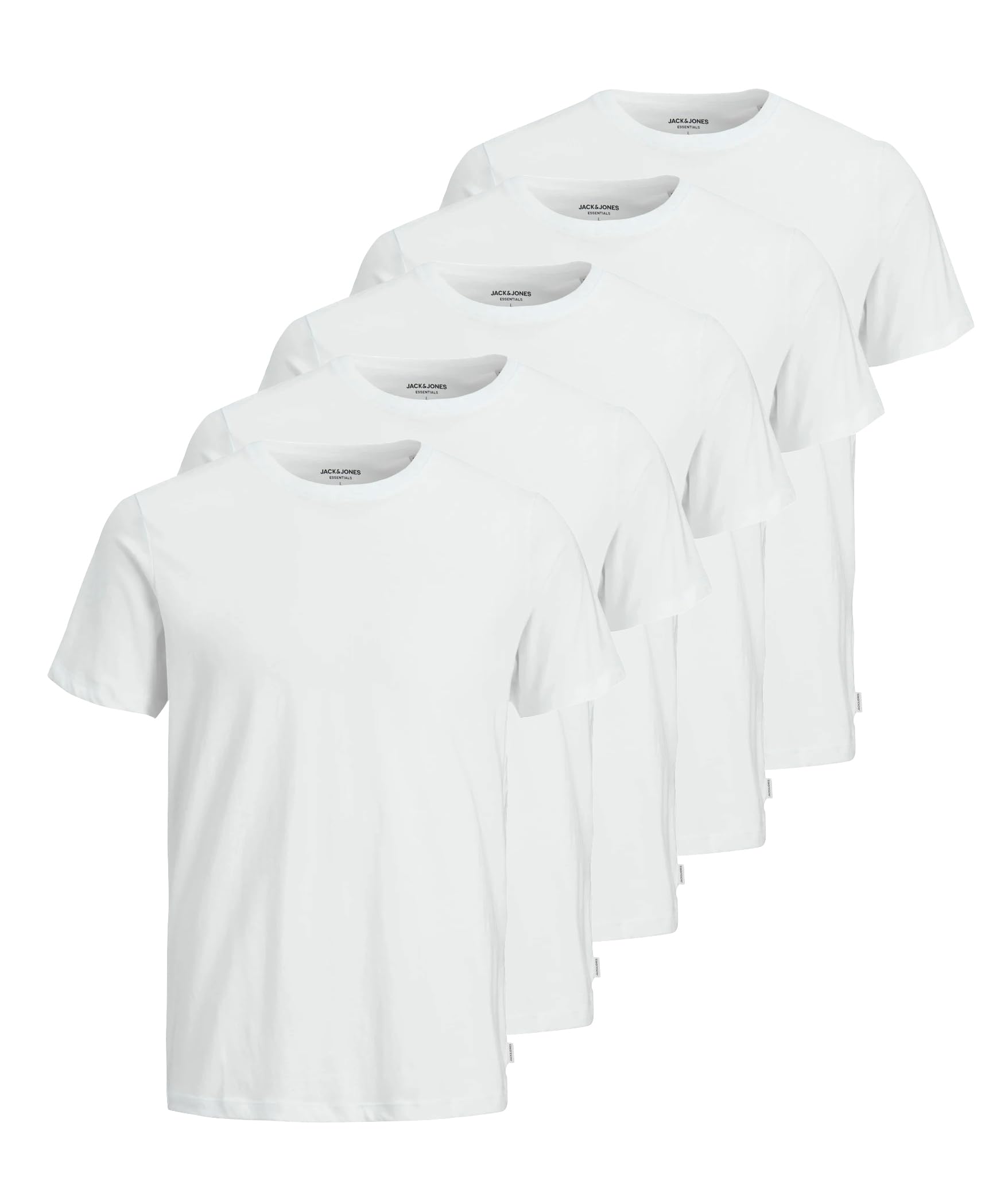JACK & JONES Men’s T-Shirt, Plain, Crew Neck, L