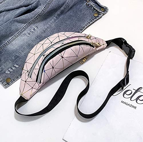 Estwell Bum Waist Bag Festival Fanny Pack 3 Zip Pockets Fashion Waterproof PU Leather Waist Pouch Travel Holiday Waist Pack for Women Ladies Girls