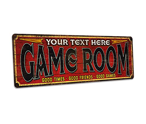 Personalized Game Room Sign Family Room Rec Room Board Games Pool Billiards Gift Wall Decor Your Name 106182002004