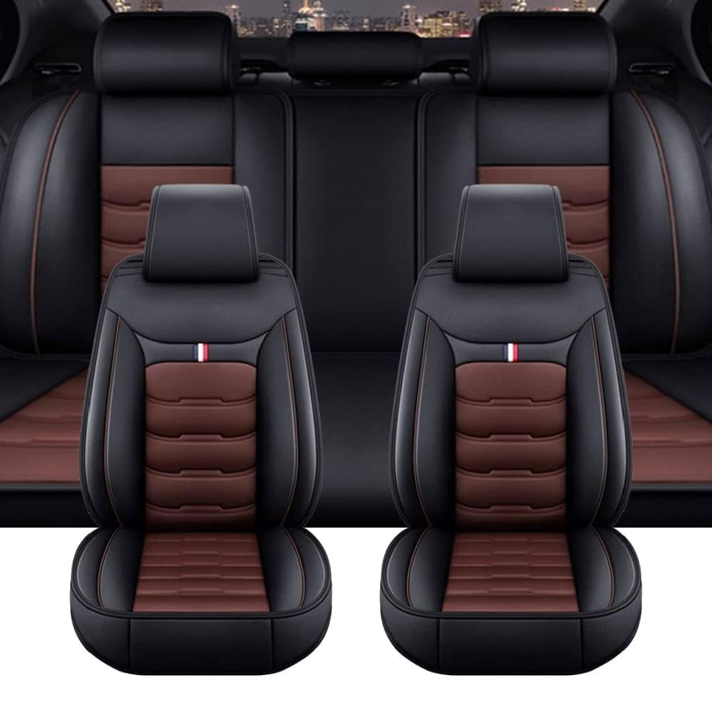 Set Coprisedili Auto per Cupra Formentor 2020-2025, Copri Sedili Impermeabile Copri-Sedile Pelle Coprisedile Anteriori Posteriori Accessori,E/Black-Coffee