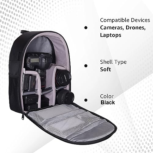 Image of VTS DSLR Camera Bag - Waterproof Backpack & Shoulder Carry Case for Camera, Lens, Tripod & Accessories