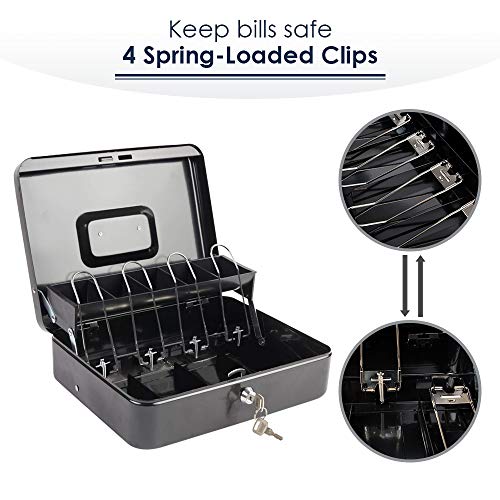 KYODOLED Locking Cash Box, XL Black