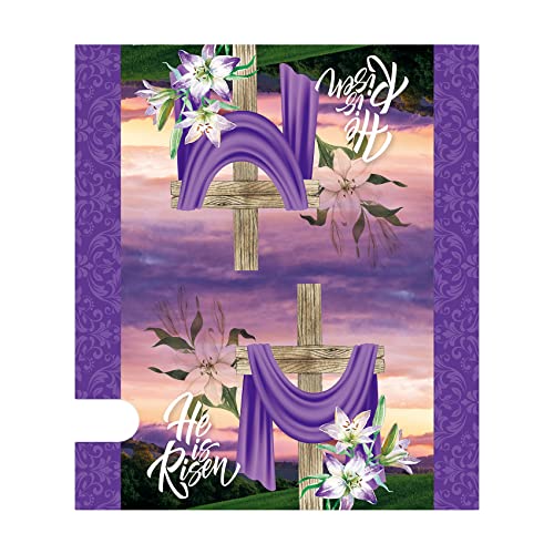 Texupday He Is Risen Religious Cross Lilies Decoration Easter Mailbox Cover With Magnetic Strip Holiday Mailbox Wraps Post Letter Box Cover Standard Size 21" X 18" For Garden Outdoor Yard Decor #TOP3