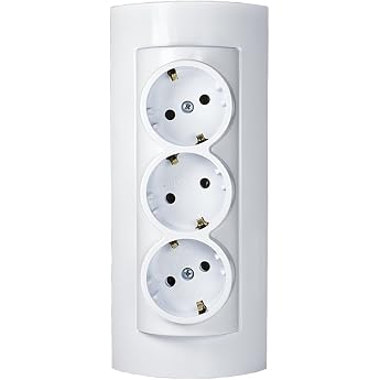 Combination Socket/Socket on Plinth New Surface-Mounted 3 Steckpl tze Several Layers Htecker Multiple Sockets MULTIPLUG