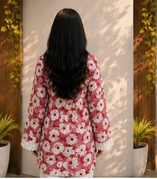 Image of Avayayat Women's Printed Short Kurti for Girls | Regular Wear Flared Tunic Top | Stylish & Comfortable Rayon Kurti