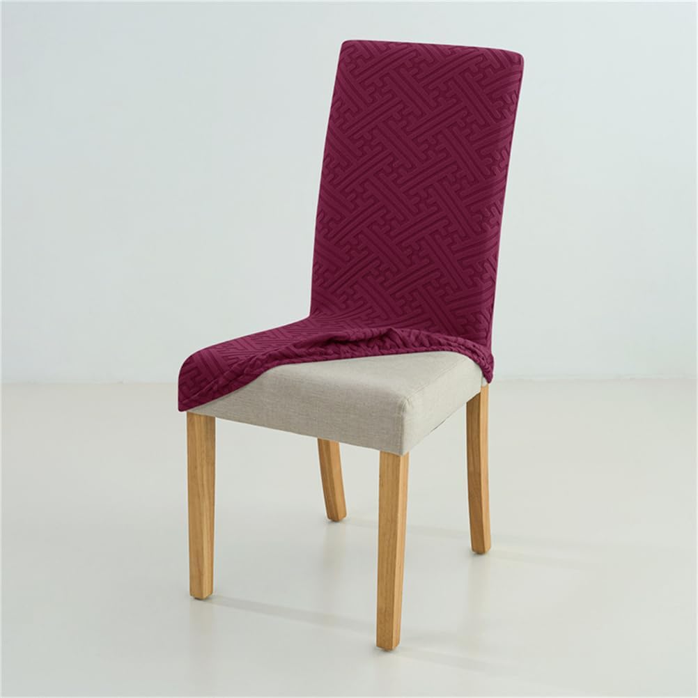 Stretchable Parsons Dining Chair Slipcovers - High Back Elastic Covers Washable Chairs Furniture Protector for Restaurants, Banquet, Cafe, Event,Red,6PCS