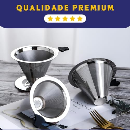 Filtro Coador De Café Inox - Peneira Aço Reutilizável- Nybc