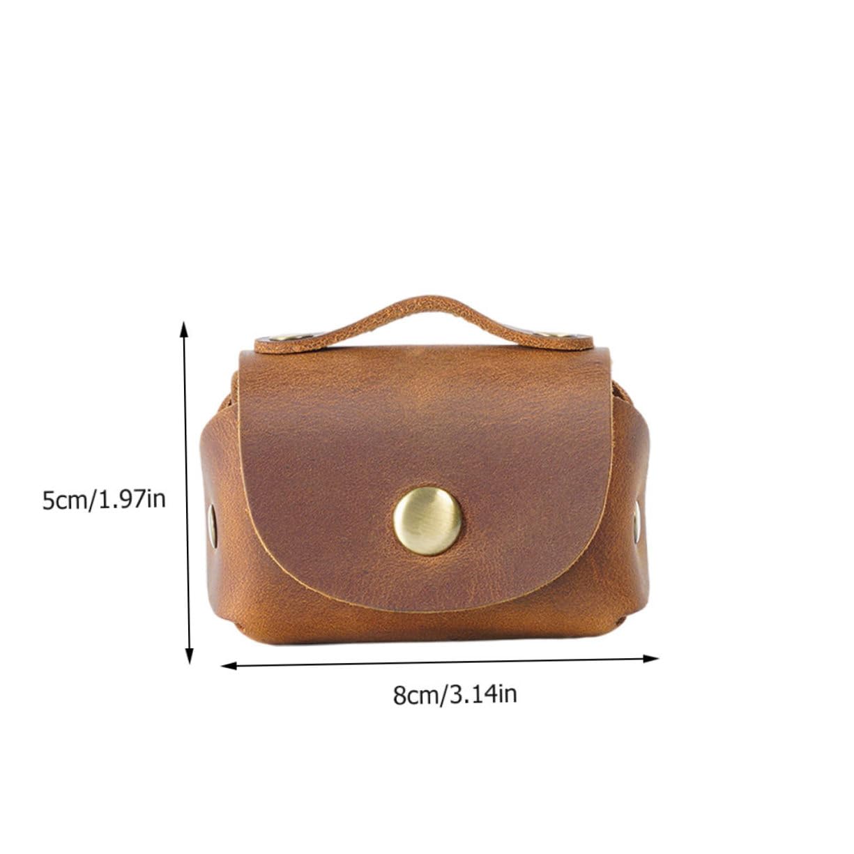 Key Case Flipside for Men Key Storage Case Key Storage Pouch Change Holder Business Card Holder Wallet Zippered Storage Bags Key Holder Case Keychain Brown