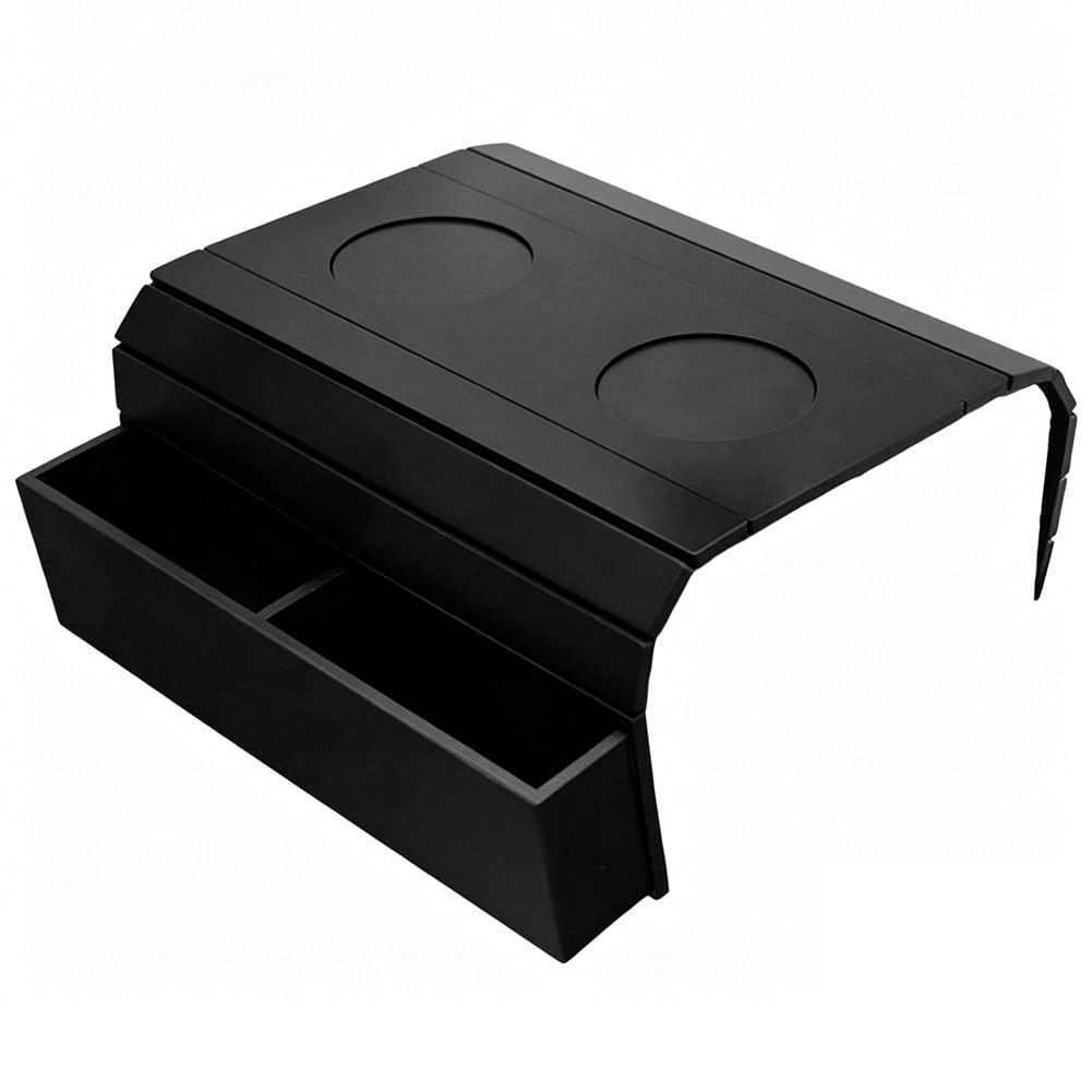 Hndhbfgrt Bamboo Couch Cup Holder Tray Non-Slip Arm Tray Cup Holder for Drinks Couch Snack Holder for TV Remote for Cellphone