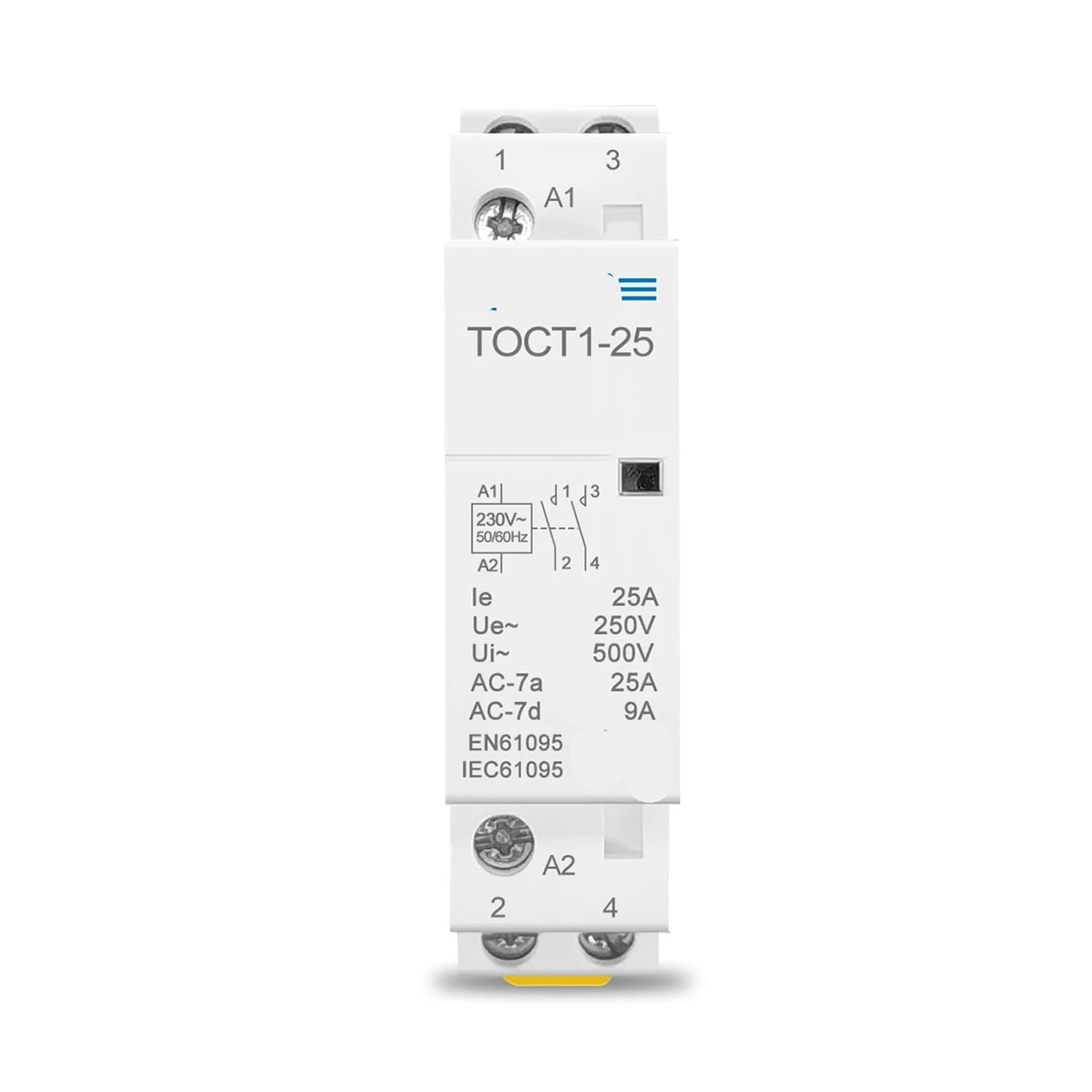 GVBAEPIEO 2P 25A AC 220V/230V 50/60HZ Din Rail Household Ac Contactor 110V 230V 24V 1Pcs(220V,1NO1NC)