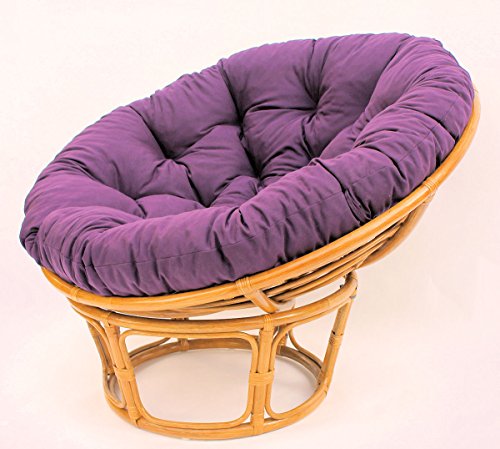 Rattan Papasan Sessel inkl. hochwertigen Polster, D 110 cm, Fb. Honig,...