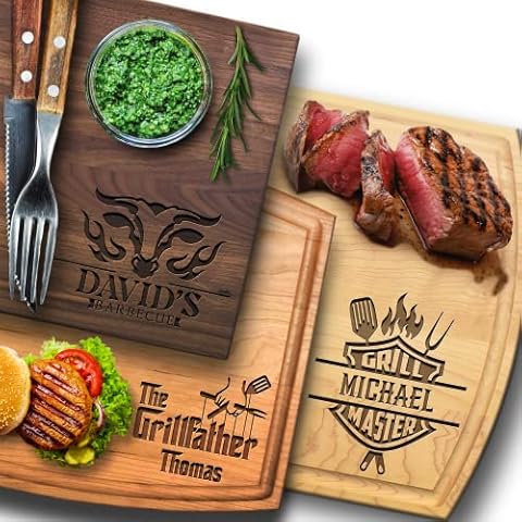 USA Made Personalized Cutting Board - Fathers Day, Birthday, Anniversary - Customized Gifts for Men, BBQ, Grill Accessories - Dad, Husband, Brother, Boyfriend, Papa - Custom Unique Mens Gifts for Him Cover