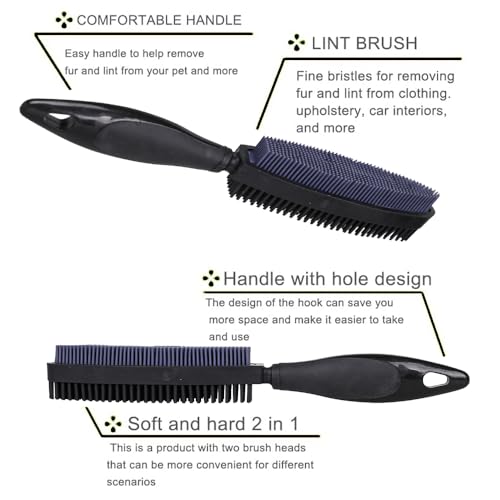 Image of Rubber Pet Hair Removal Brush for Couch Clothes Dog Cat Pet Hair Carpet, Also Used as Dog Cat Bath Brush with Massage Effect(black)