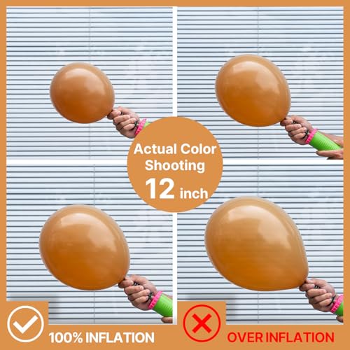 Image of PartyWoo Tan Balloons 101 pcs 12 Inch Boho Neutral Light Brown Coffee Fall Latex Helium Balloons for Graduation Birthday Safari Boy Baby Shower Jungle Cowgirl Woodland Party Decorations Brown-F10