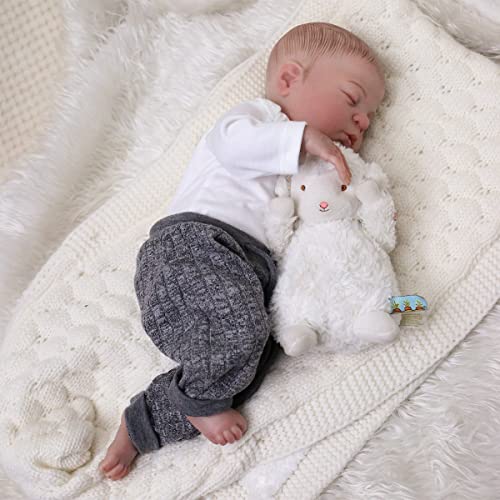 Ksbd Reborn Baby Dolls Remi, 18 Inch Realistic Veins Newborn Baby Boy Doll, Lifelike Vinyl Reborn Doll With Weighted Cloth Body, Handmade Advanced Painted Gift Set For Kids Age 3+ #TOP3