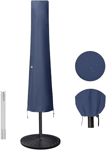 Miniatura 20 de Cubierta de paraguas de patio Garden Balsam para paraguas compensados de 9 a 13 pies, resistente al agua, voladizo curvado y poste recto, parasol