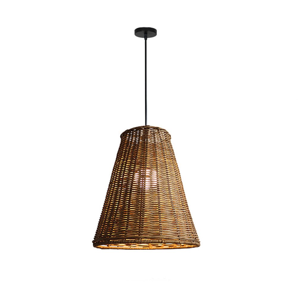 Lampe suspendue ronde en rotin avec son abat-jour tressé en osier naturel