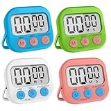 Timer Cucina, 4 Pezzi Timer Digitale, Cronometro da Tavolo, Allarme Forte Grande Display LCD, per Cucinare, Cuocere Al Forno, Fare Sport E Studiare(Colori)