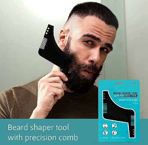 Image of KHUSHI Beard Shaper Tool With Comb For Men, Home And Salon Use, Men Beard Accessories (MULTI)