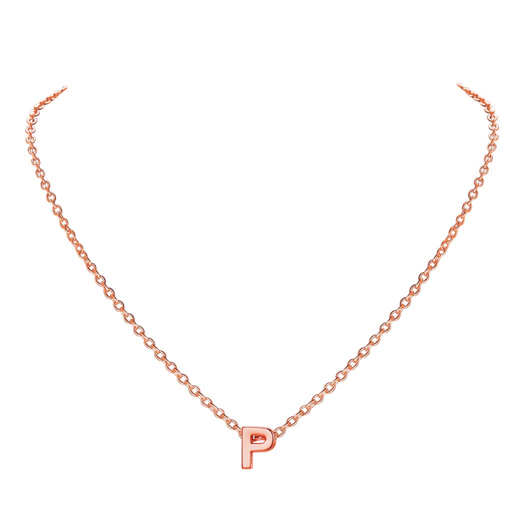 Suplight Delicate Initial Necklace for Women Teen Girls, Daily Jewellery, Stainless Steel Chain 16"-18", with Gift Packaging