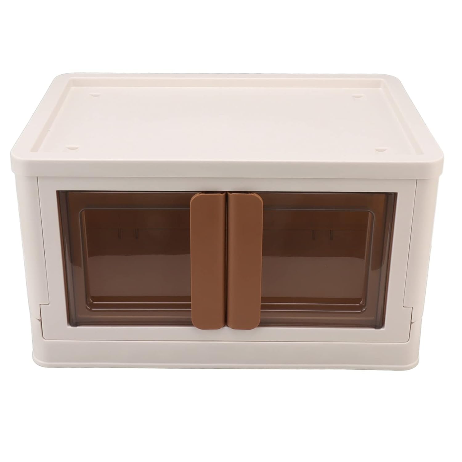 Oceano Scatola di Immagazzinaggio Pieghevole con Ruote e Doppia Apertura Contenitore Impilabile Plastica Robusta con Sportelli Trasparenti Organizer Salvaspazio per Vestiti Giocattoli 49x31x30cm 32l