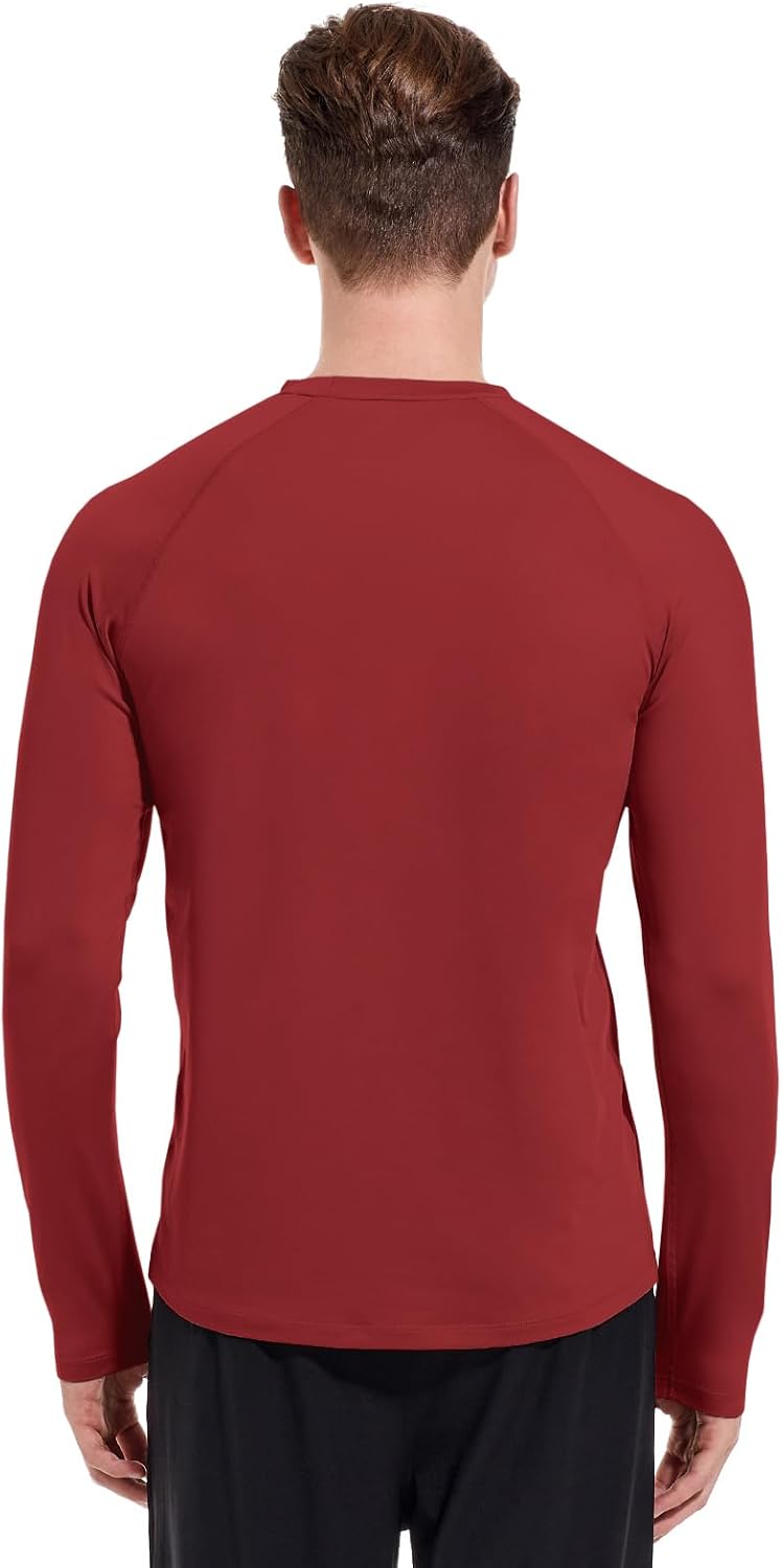 Men's Fleece Lined Thermal Shirts Midweight Crew/Mock Neck Base Layer Long Sleeve Top Cold Weather Workout - Image 3