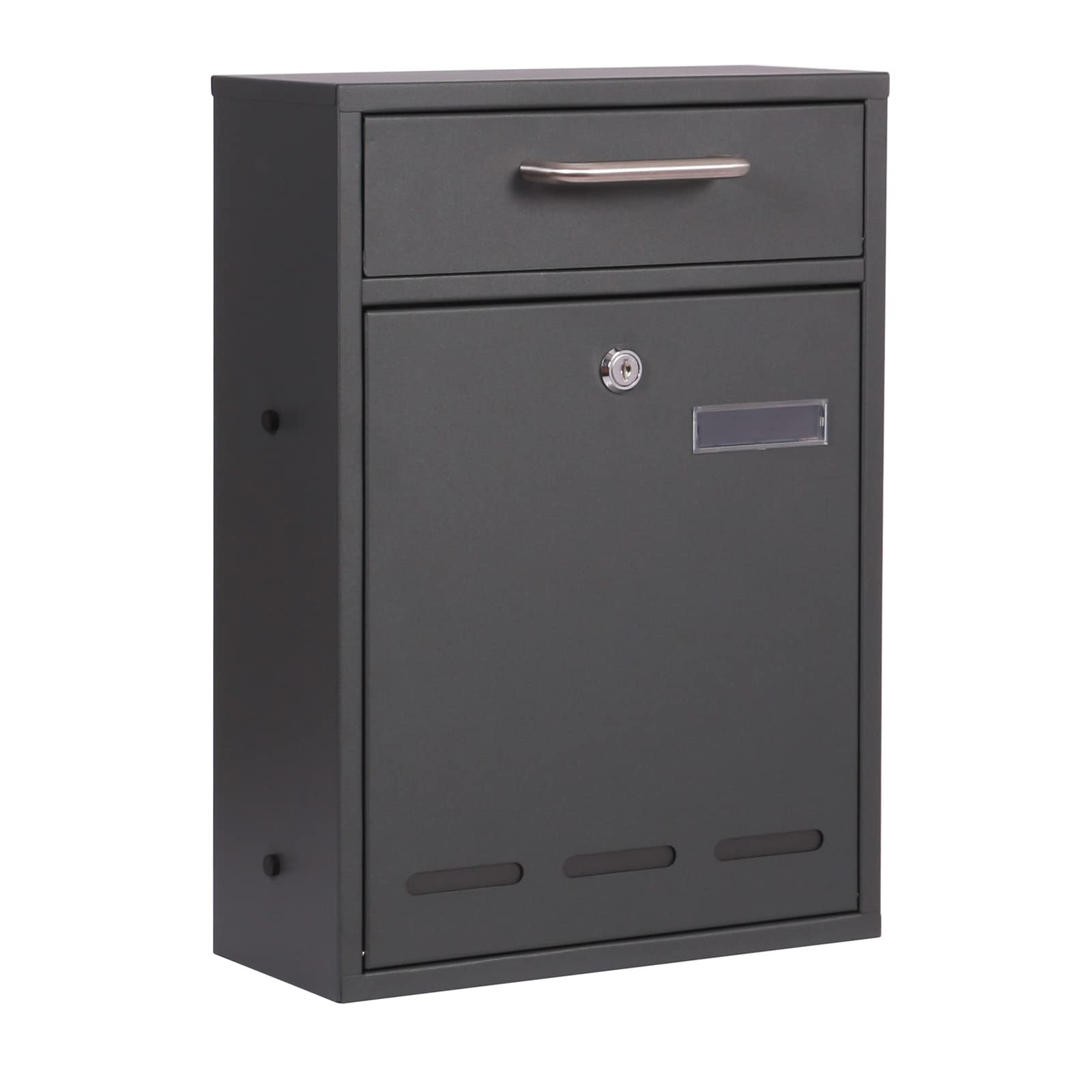 Wall Mounted Letter Box V53 Anthracite Lockable Post Box Mailbox with Viewing Slot