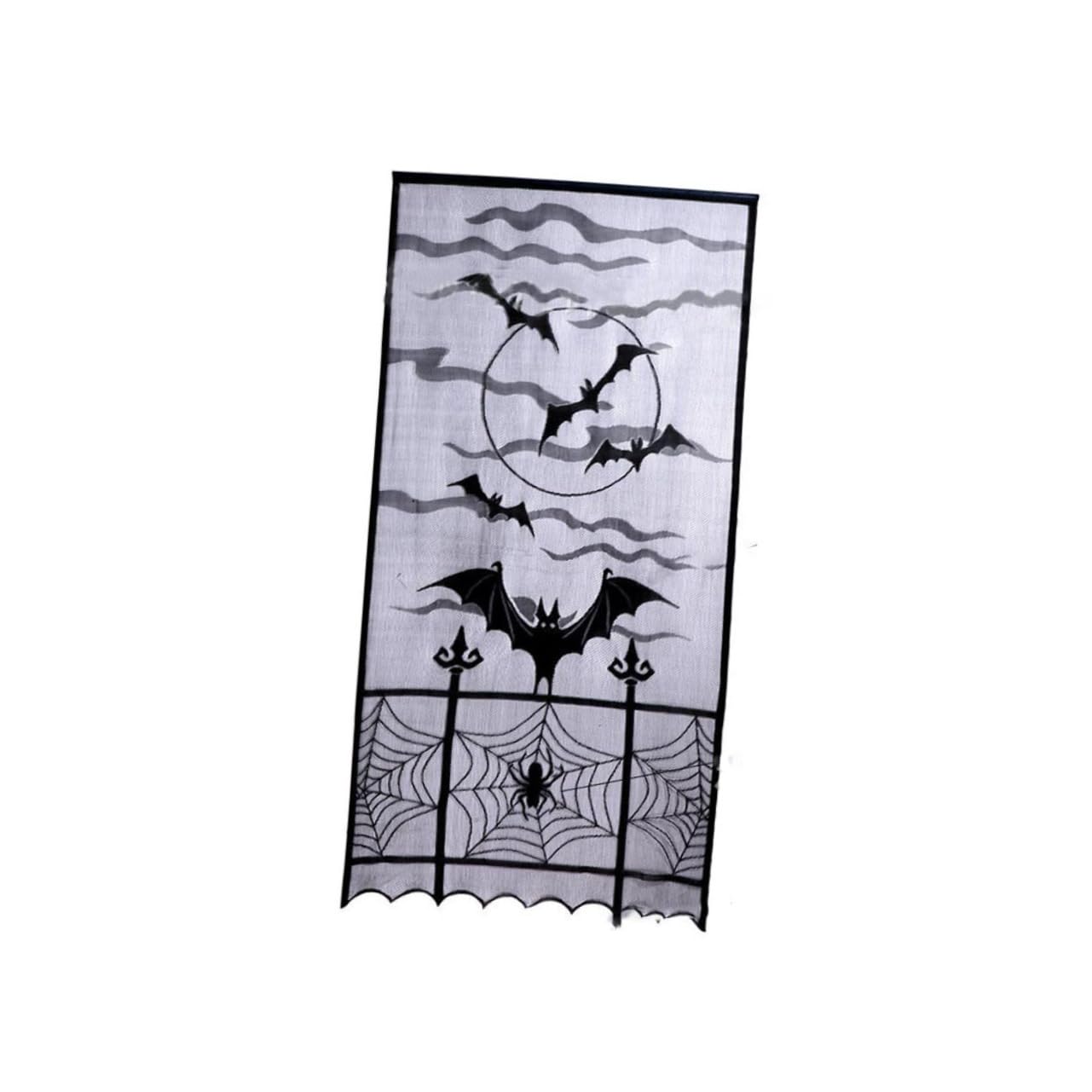 IMIKEYA 4 Pièces Rideau De La Fenêtre Décorations De d'halloween Rideau à Franges Rideaux Transparents Noirs Rideaux en Toile D'araignée Décoration De Fête d'halloween Portière