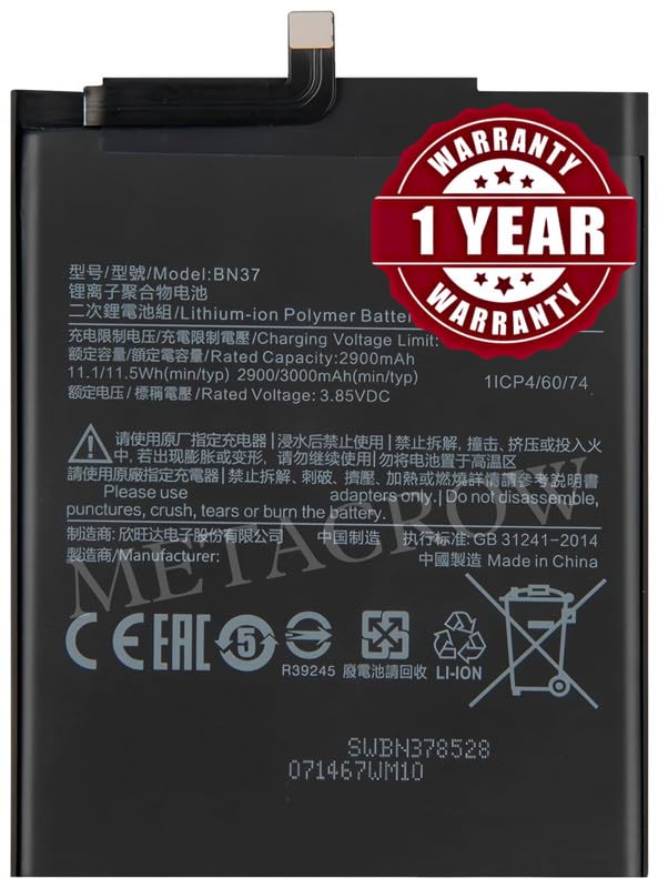 Image of Original BN37 Battery for Xiaomi Redmi 6A - (3000mAh) - 1 Year Warranty F9