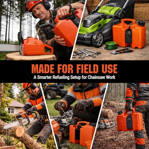 Dual-Chamber Chainsaw Fuel and Bar Oil Can