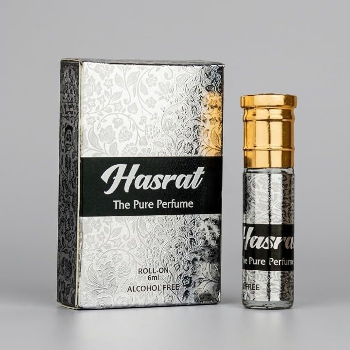 Hasrat Attar 6ml | Premium Long-Lasting Unisex Perfume Oil | Exotic Floral & Woody Fragrance | Alcohol-Free Roll-On Attar for Men & Women Luxurious Everyday Wear & Perfect Gifting
