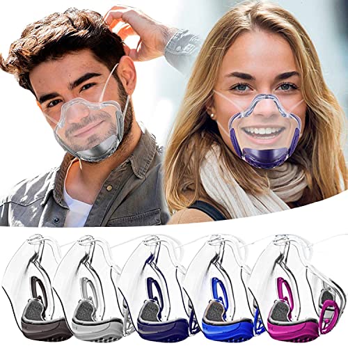 Fulier Transparent Mask Anti-Fogging Fashion Outdoor Protective Clear Face Mask 5Pcs Breathable & Reusable #TOP5