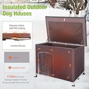 GUTINNEEN-Dog-House-Insulated-Outdoor-Dog-Kennel-with-Liner-for-Winter-LargeGrey-and-White - Cucciolini Doodles   GUTINNEEN-Dog-House-Insulated-Outdoor-Dog-Kennel-with-Liner-for-Winter-LargeGrey-and-White