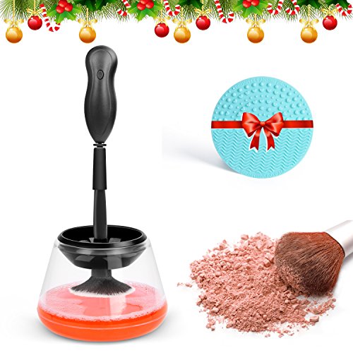 Makeup Brush Cleaner - Deep Clean and Dry All Size Makeup Brushes 360 Degree Rotation with Make-up brush cleaning pad