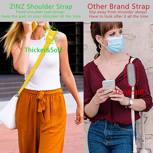 Image of ZINZ 79 inch Shoulder Strap, Extra-Thick Fixed Cushion Pad and Dual Clasps Universal Replacement Strap with Metal Swivel Hooks for Laptop Bags, Luggage Bags, Camera, Crossbody (200cm,Yellow)