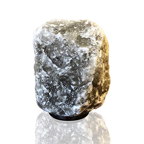 Lámpara de sal gris gris salt Lamp Natural Art Home Design Cromoterapia H25 cm
