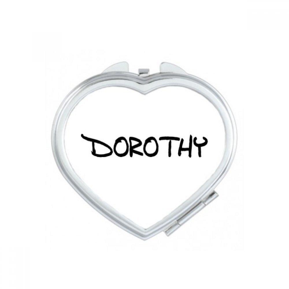 Miroir de poche Dorothy personnalisé style manuscrit anglais en forme de cœur