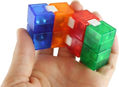Miniatura 3 de Curious Minds Busy Bags Juego de 2 cubos infinitos pesados, juguete mágico e infinito plegable, volteado una y otra vez, dobla y dobla formas locas,