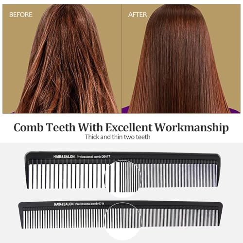 Haarkamm, 2 Stück Kompakter Haar Kamm, Grob fein 2 Zahnungen, Salon Friseur Haarpflege Werkzeuge für Männer und Frauen mit Verschiedenen Arten von Haaren
