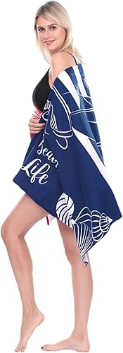 Miniatura 4 de Toallas de playa de microfibra, toalla de playa de gran tamaño, portátil, ultra suave, súper absorbente de agua, toalla de playa multiusos para