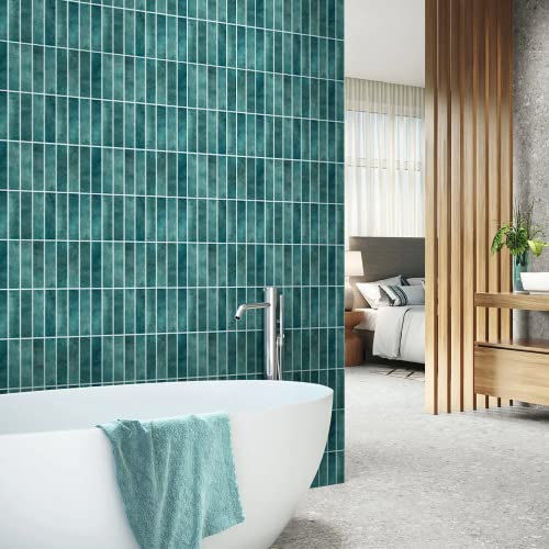 Commomy Peel And Stick Tile 3D Peel And Stick Wall Tiles Backsplash, 11.8"X11.8" Removable Peel And Stick Backsplash For Renters, Kitchen, Bathroom, Bedroom, Accent Wall, Home Wall Decor (Blue, Matt) #TOP6