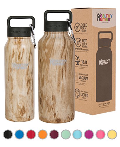 Healthy Human Water Bottle, BPA Free Sports Travel Stainless Steel Insulated Water Bottles