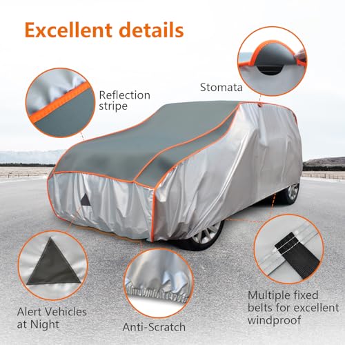Image of Sojoy Anti-Hail Car Protector Multi-Layered Thicken Car Cover,Hail,Rain Waterproof All Weather Protection Full Exterior Cover Fits SUV up to 210 inch