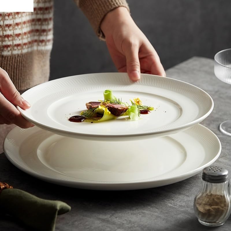 Talerze Obiadowe Ceramiczny Talerz Do Steków I Sushi Talerz Obiadowy Prosty Okrągły Talerz Stołowy Restauracja Jednolity Kolor Serwowanie Przekąsek Taca Deserowa Naczynia Do Gotowani8.5 Inch-One Size