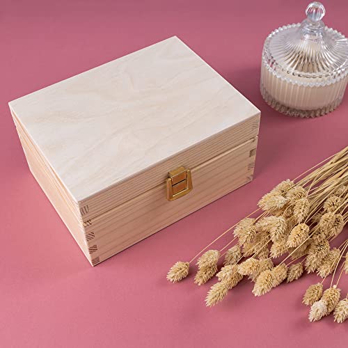Creative Deco Kleine Holzkiste mit Deckel und Schloss | 21,5 x 13,8 x 10 cm – Ansicht 4